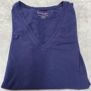Worn Once! Lilly Pulitzer Navy Vneck T-shirt XS